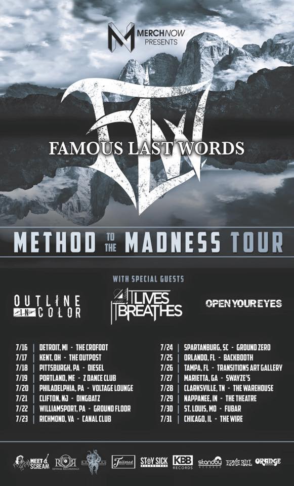Famous Last Words - Method To The Madness Tour - poster