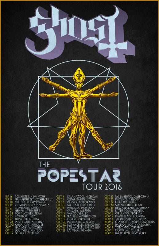 Ghost - The Popestar Tour 2016 - poste