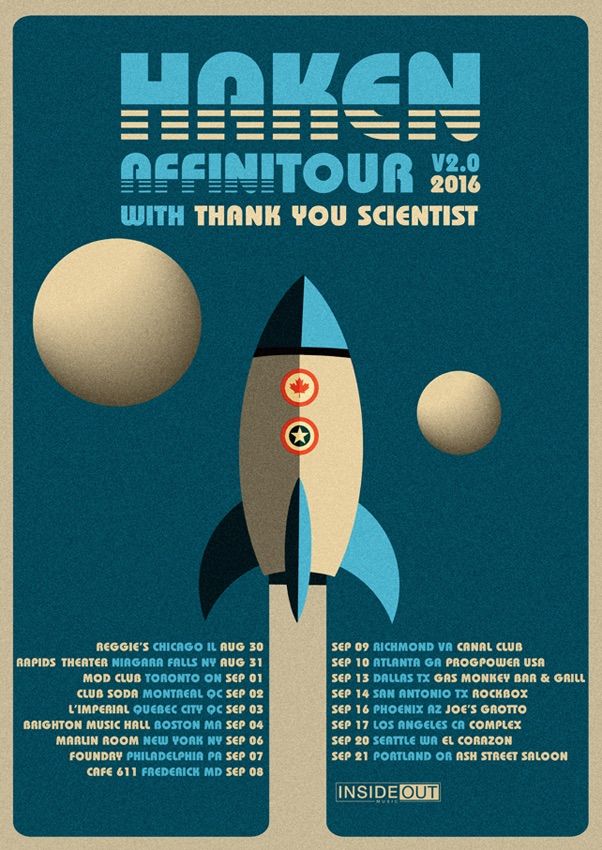 Haken - North American Affinitour Tour - 2016 Tour Poster