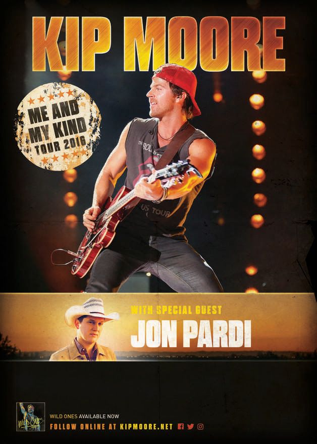 Kip Moore - North American Me and My Kind Tour - 2016 Tour Poster