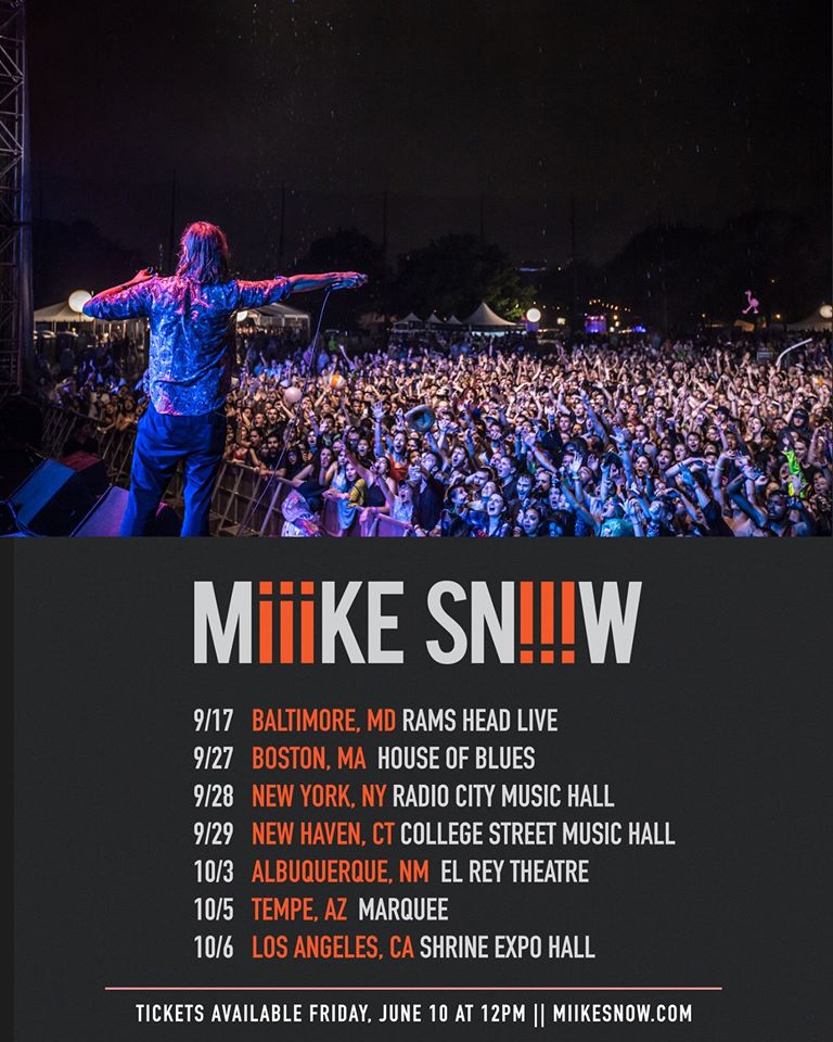 Miike Snow - North American Fall Tour - poster