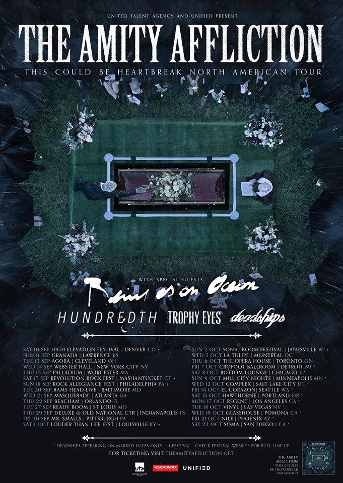 The Amity Affliction - This Could Be Heartbreak North American Tour - poster