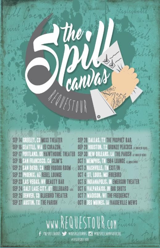 The Spill Canvas - West Coast Requestour Tour - 2016 Tour Poster