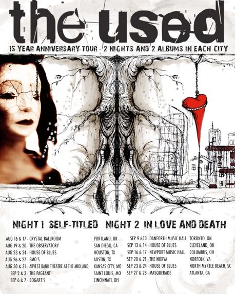 The Used - Second Leg 15 Year Anniversary Tour - 2016 Tour Poster