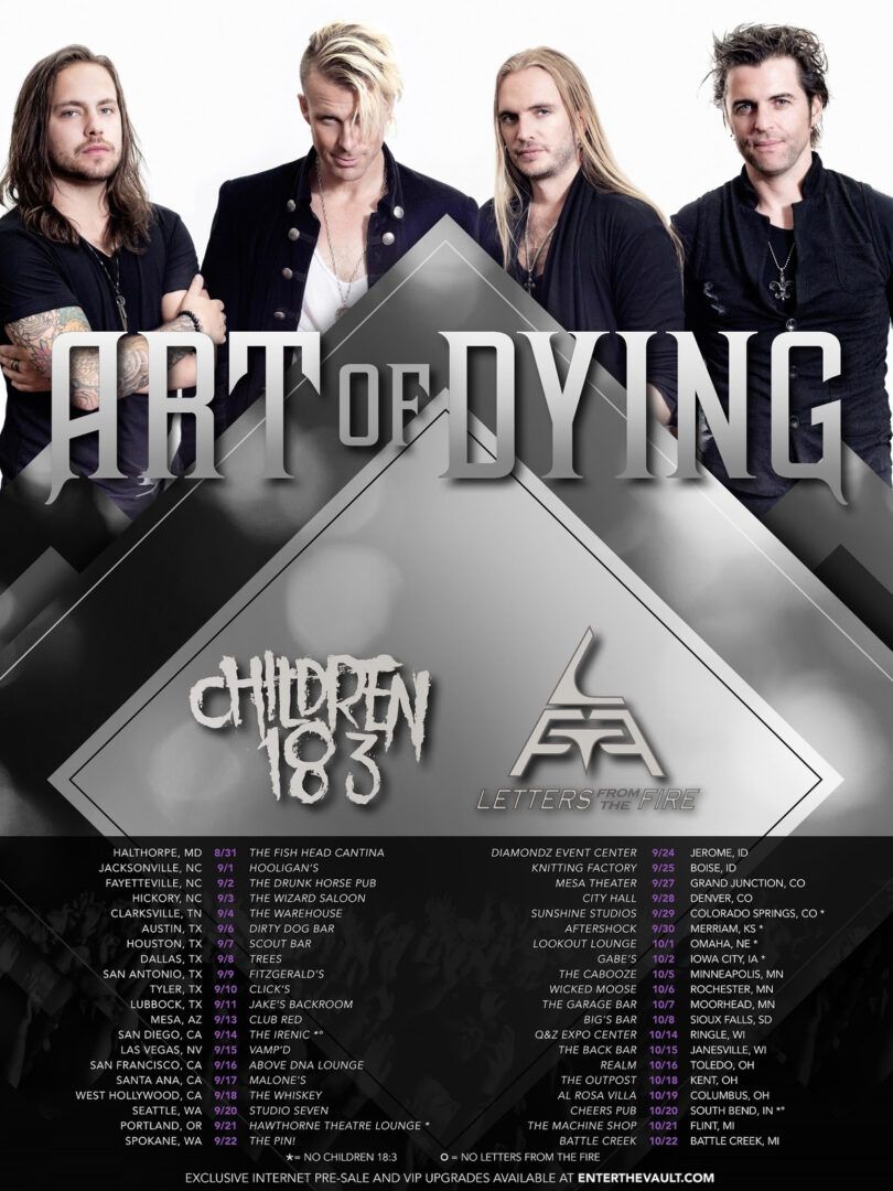 Art Of Dying - Fall U.S. Tour - 2016 Tour Poster