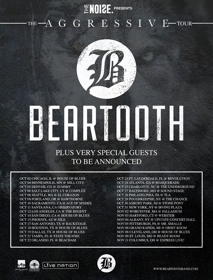 Beartooth - The Aggressive Tour - poster