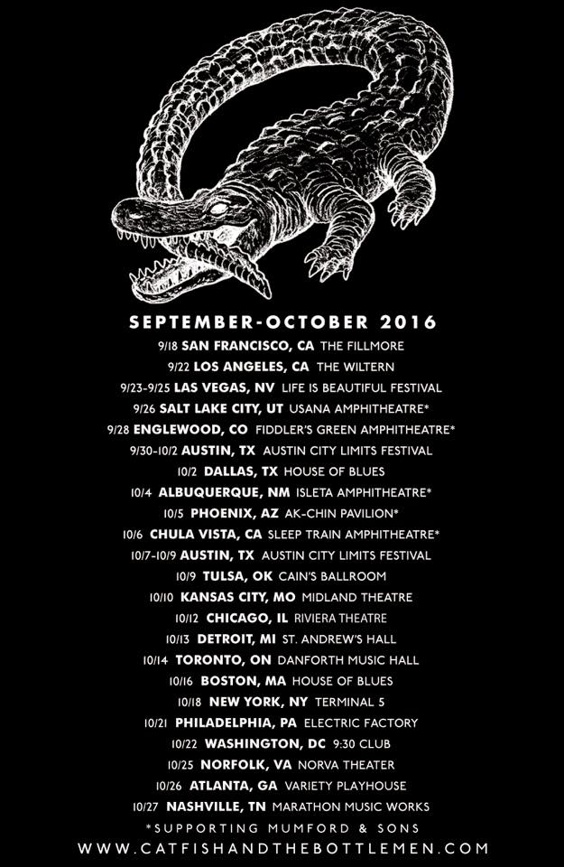 Catfish and the Bottlemen - New Dates North American Fall Tour - 2016 Tour Poster