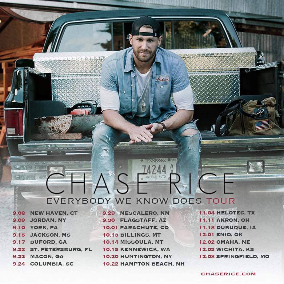 Chase Rice - North American Everybody We Know Does Tour - 2016 Tour Poster