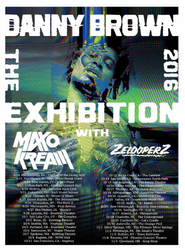Danny Brown - North American The Exhibition Tour - 2016 Tour Poster