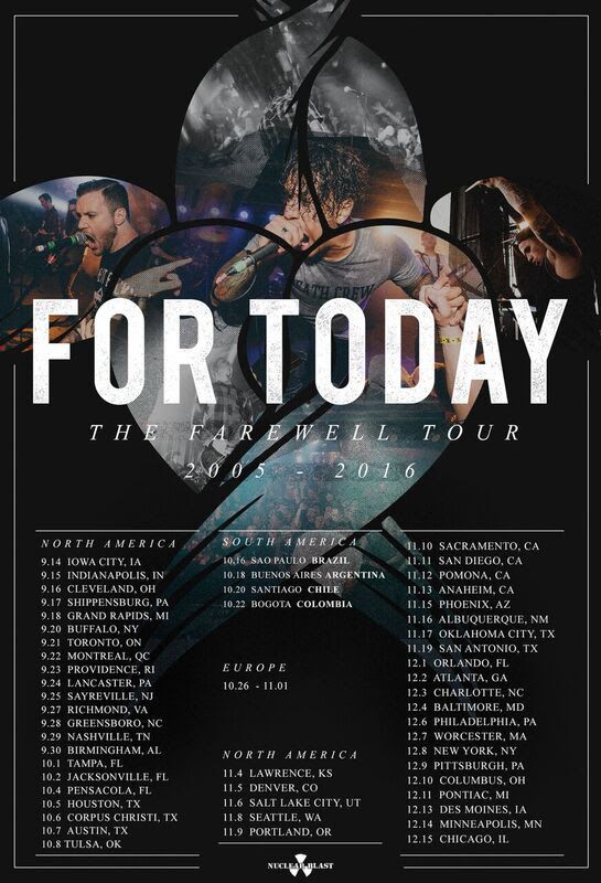 For Today - Farewell World Tour - 2016 Tour Poster