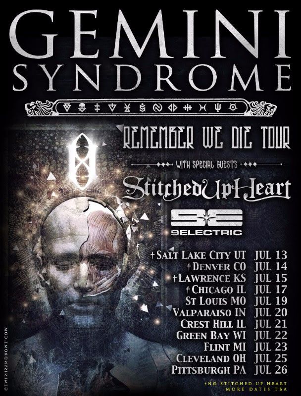 Gemini Syndrome - U.S. Remember We Die Tour - 2016 Tour Poster
