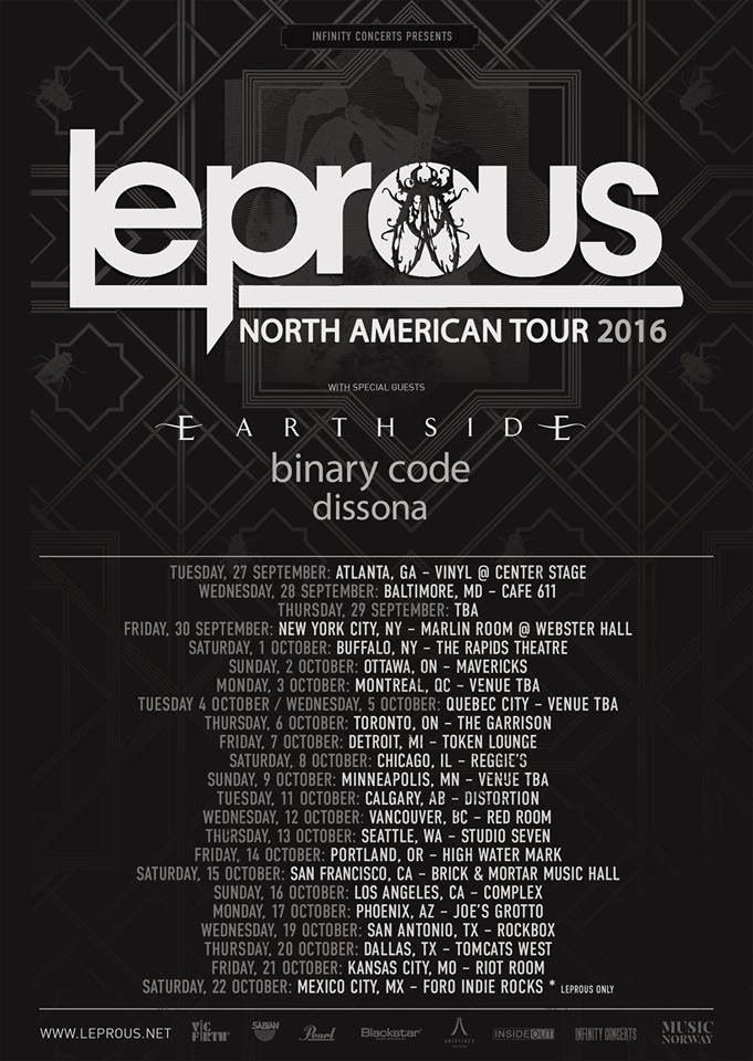Leprous - Fall North American Tour - 2016 Tour Poster