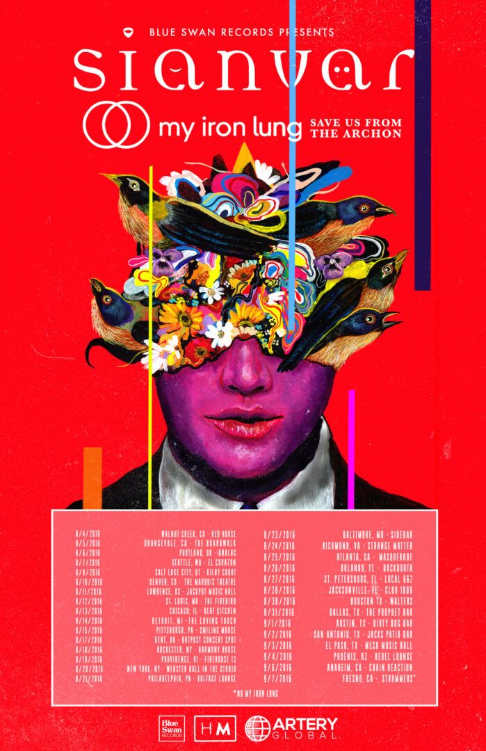 Sianvar - Summer U.S. Tour - 2016 Tour Poster