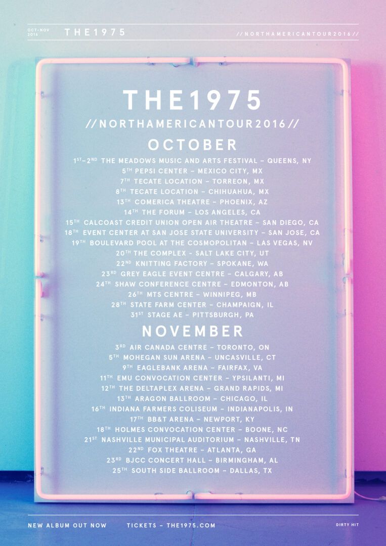The 1975 - Fall North American Tour - poster