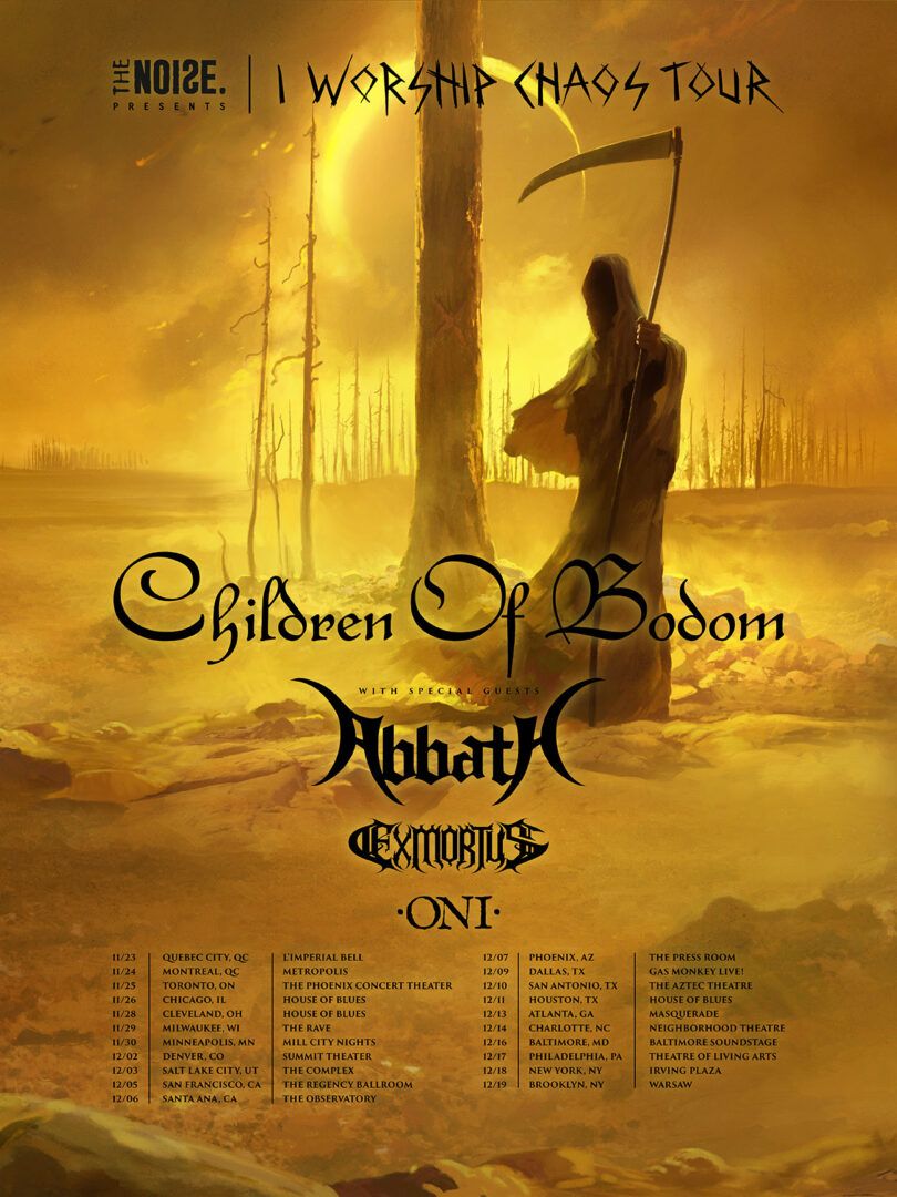 Children Of Bodom - North American I Worship Chaos Tour Poster - 2016 Tour Poster