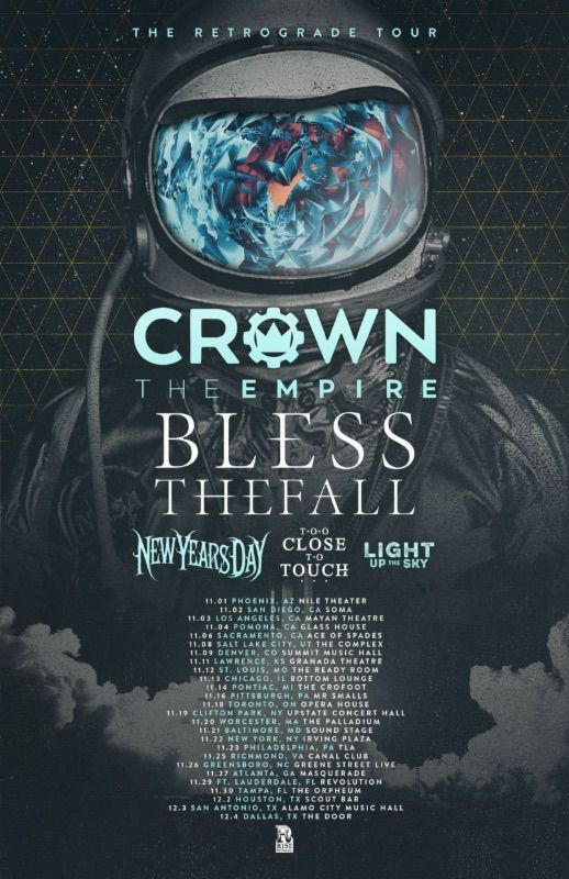 Crown The Empire - North American The Retrograde Tour - 2016 Tour Poster