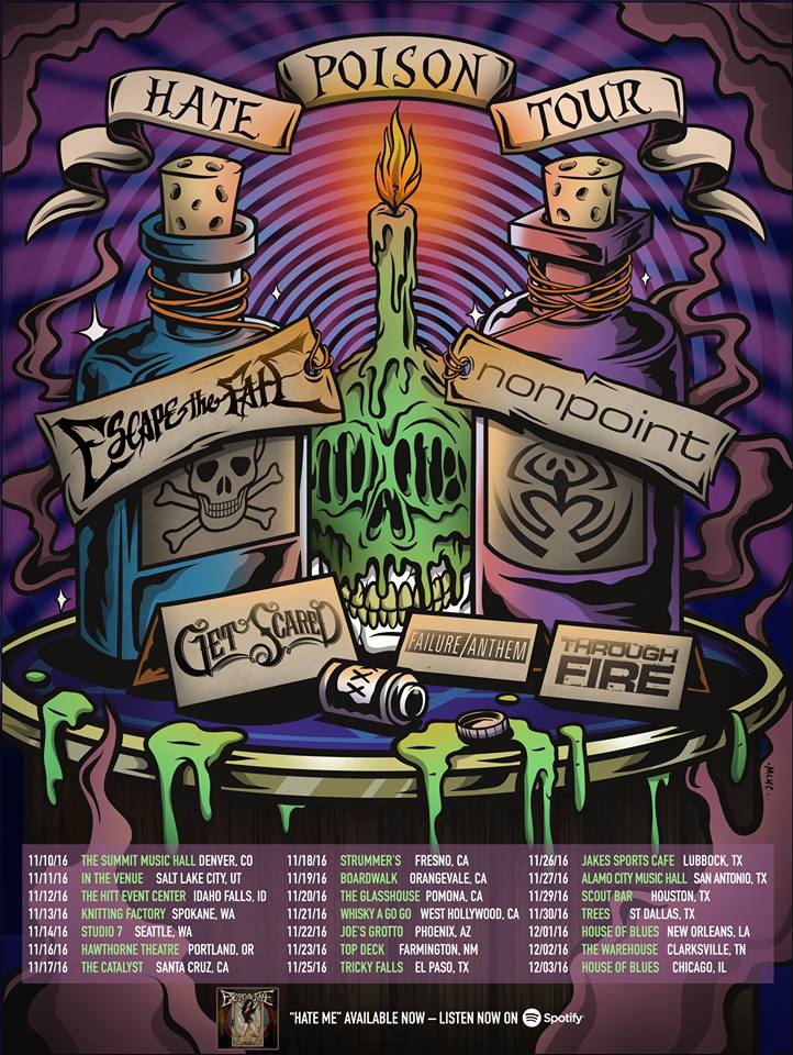 Escape The Fate - Hate Poison Tour - poster