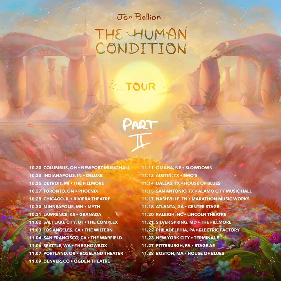 Jon Bellion - North American The Human Condition Tour Part II - 2016 Tour Poster