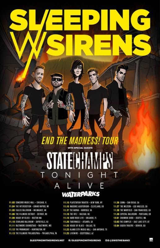 Sleeping With Sirens - End The Madness! Tour - poster