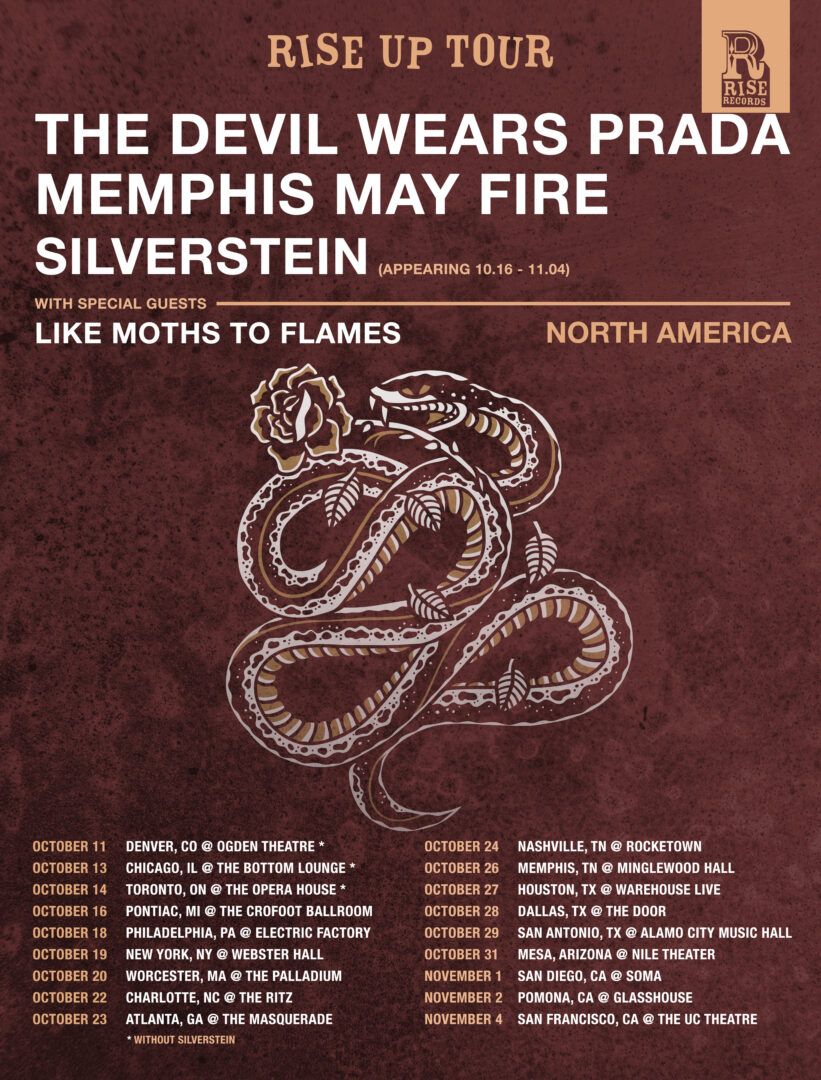 The Devil Wears Prada - Rise Up Tour - poster