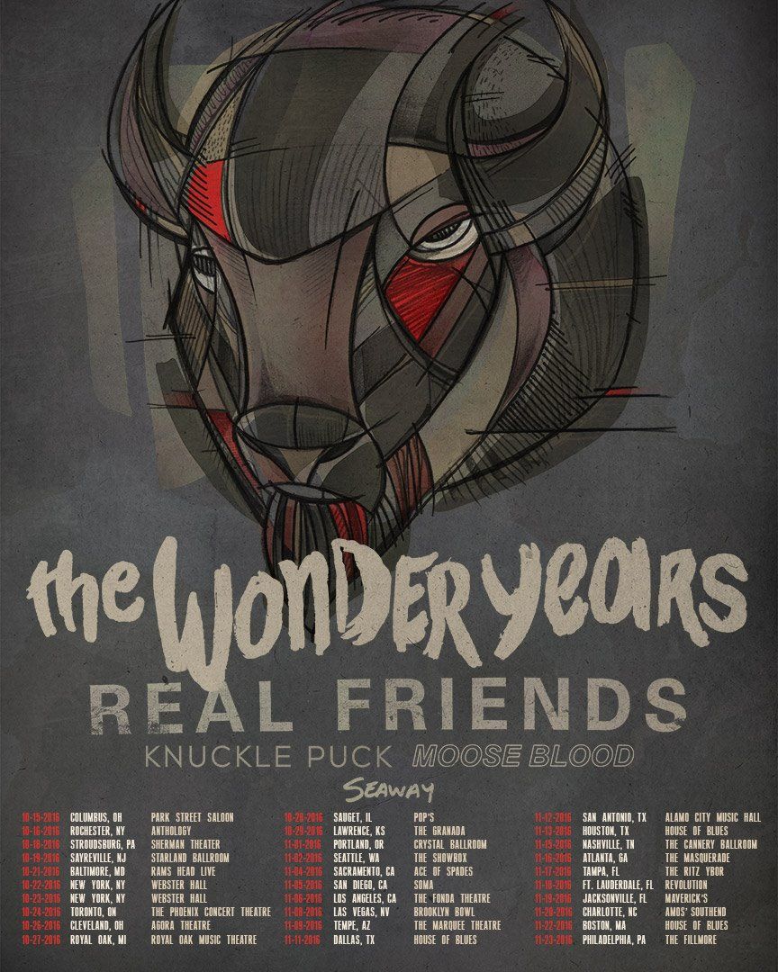 The Wonder Years - Fall North American Tour - 2016 Tour Poster