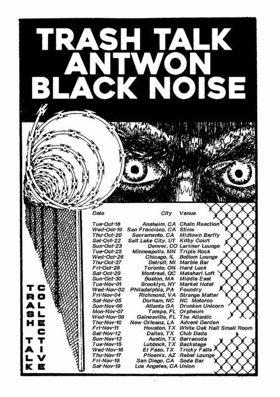 Trash Talk - Fall North American Tour - 2016 Tour Poster