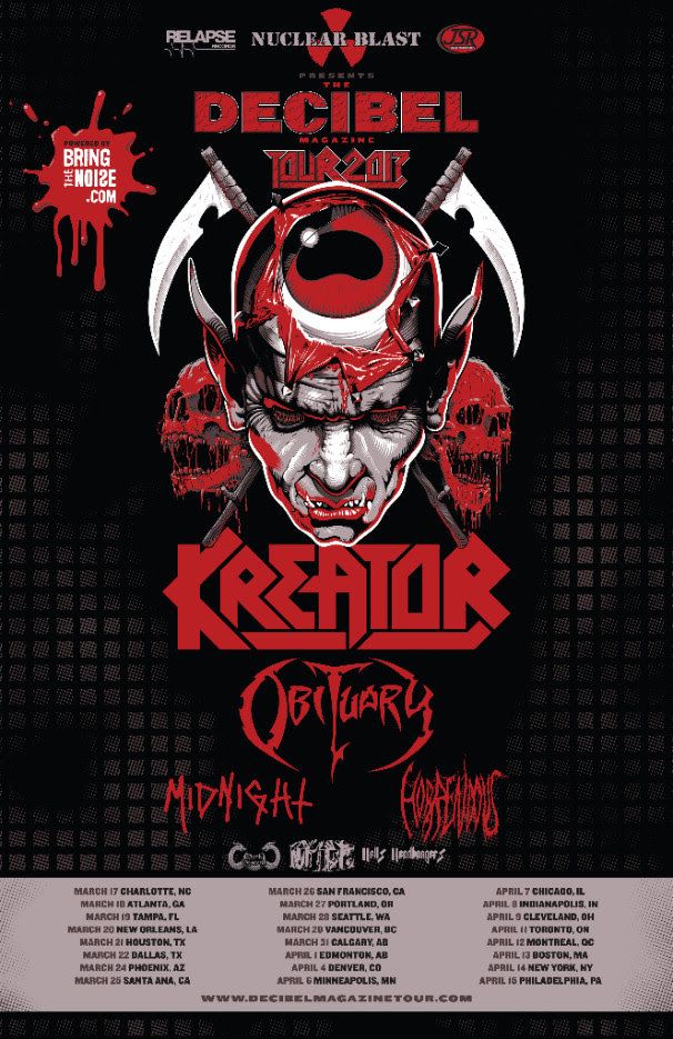 Kreator - North American The Decibel Magazine Tour - 2017 Tour Poster