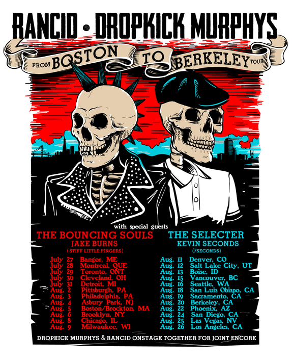 Rancid and Dropkick Murphys From Boston to Berkeley Tour Poster