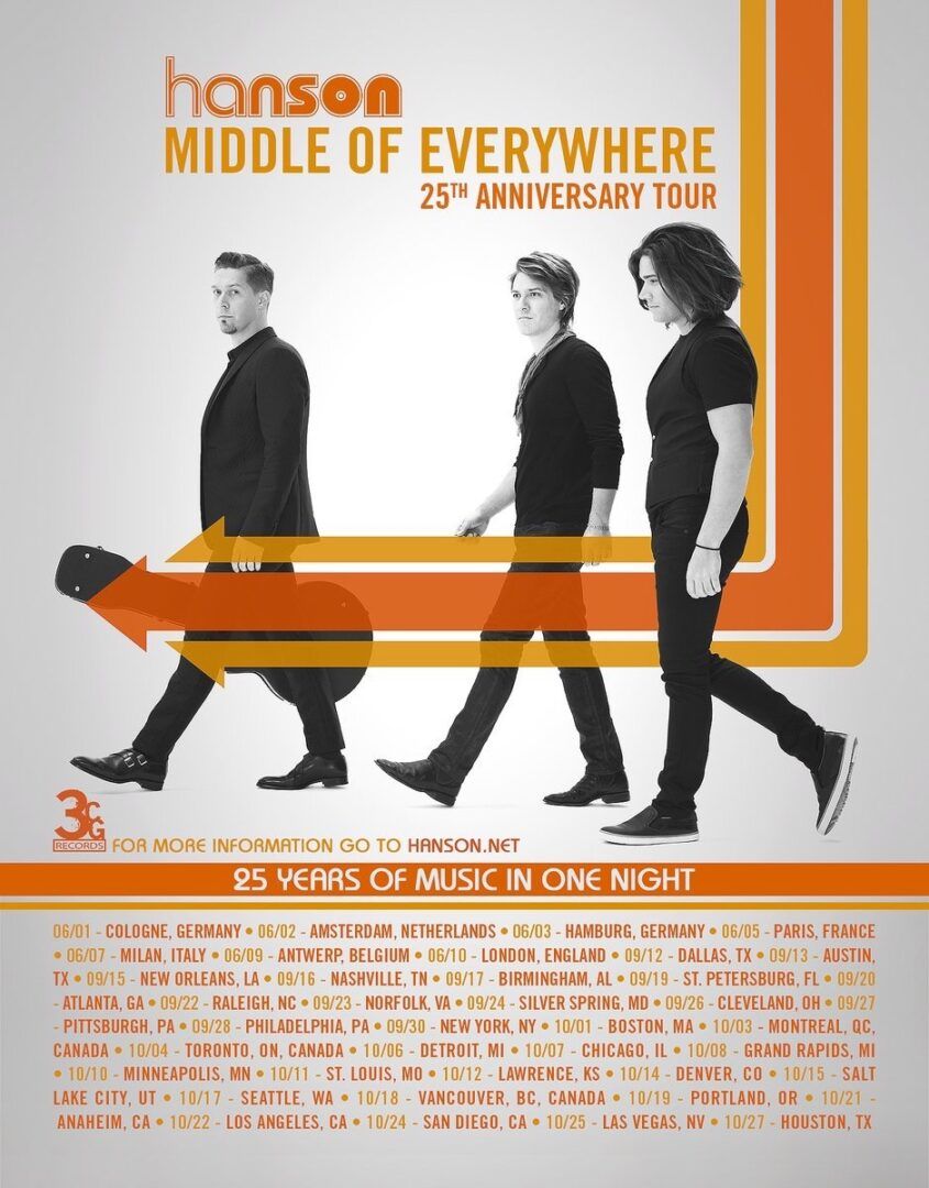 Hanson - Middle of Everywhere Tour Poster