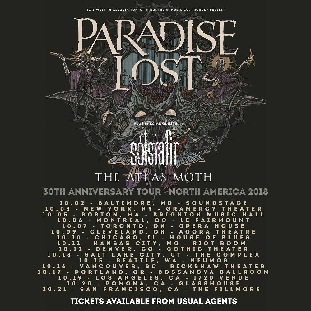 Paradise Lost- 2018 U.S. Tour - poster